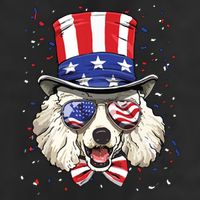 Poodle 4th Of July American Dog USA Flag 11oz C Handle Ceramic Mug