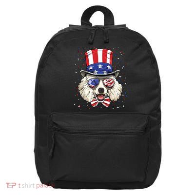 Poodle 4th Of July American Dog USA Flag 16 in Basic Backpack