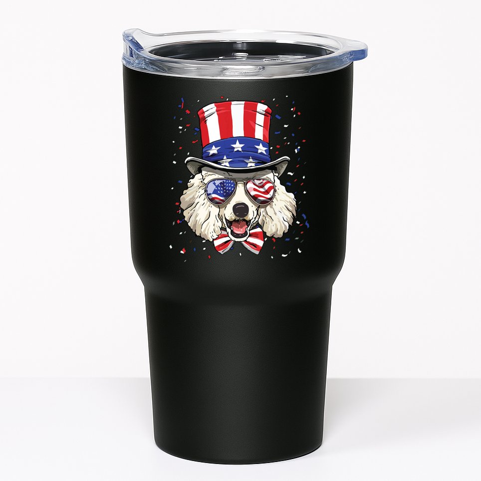 Poodle 4th Of July American Dog USA Flag Tumbler