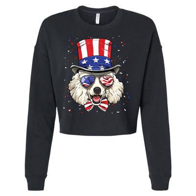 Poodle 4th Of July American Dog USA Flag Cropped Pullover Crew