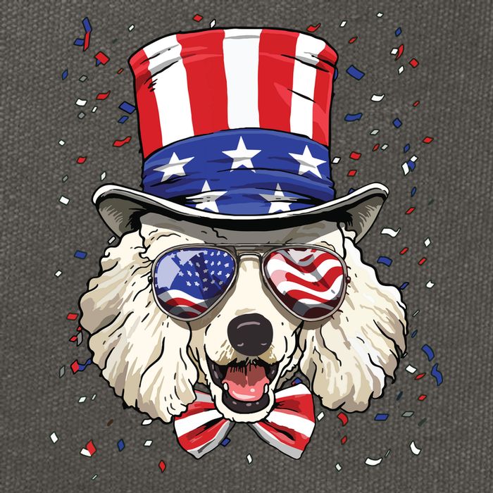 Poodle 4th Of July American Dog USA Flag Cotton Canvas Backpack