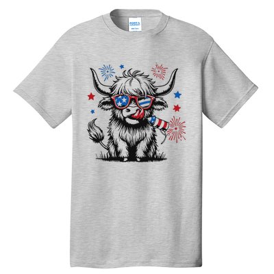 Patriotic 4th Of July Heifer Cow Tall T-Shirt