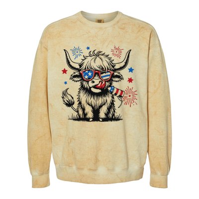 Patriotic 4th Of July Heifer Cow Colorblast Crewneck Sweatshirt