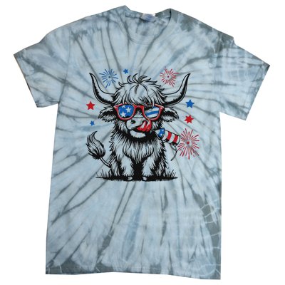 Patriotic 4th Of July Heifer Cow Tie-Dye T-Shirt