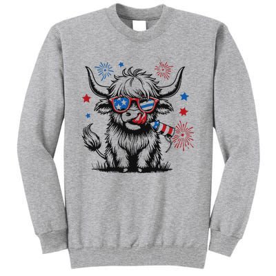 Patriotic 4th Of July Heifer Cow Tall Sweatshirt