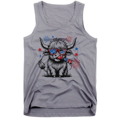 Patriotic 4th Of July Heifer Cow Tank Top