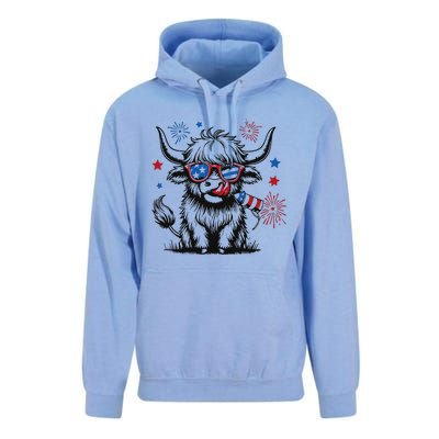 Patriotic 4th Of July Heifer Cow Unisex Surf Hoodie