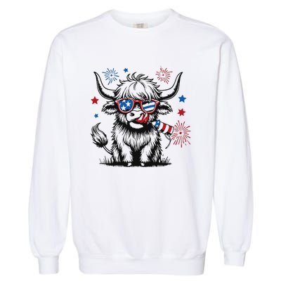 Patriotic 4th Of July Heifer Cow Garment-Dyed Sweatshirt