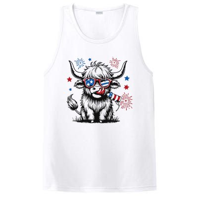 Patriotic 4th Of July Heifer Cow PosiCharge Competitor Tank