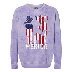 Patriotic 4th Of July Soccer Merica Usa Flag Boy Colorblast Crewneck Sweatshirt