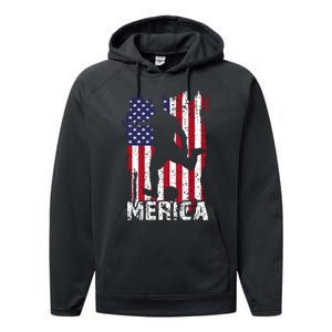 Patriotic 4th Of July Soccer Merica Usa Flag Boy Performance Fleece Hoodie