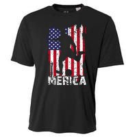 Patriotic 4th Of July Soccer Merica Usa Flag Boy Cooling Performance Crew T-Shirt