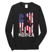 Patriotic 4th Of July Soccer Merica Usa Flag Boy Long Sleeve Shirt