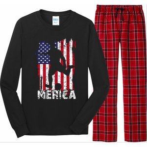 Patriotic 4th Of July Soccer Merica Usa Flag Boy Long Sleeve Pajama Set