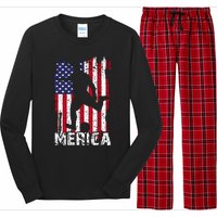 Patriotic 4th Of July Soccer Merica Usa Flag Boy Long Sleeve Pajama Set