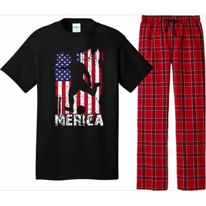 Patriotic 4th Of July Soccer Merica Usa Flag Boy Pajama Set