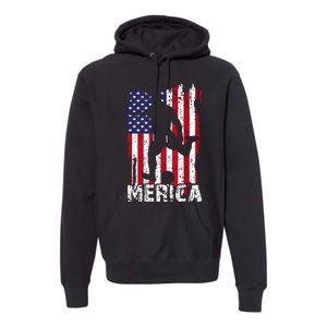 Patriotic 4th Of July Soccer Merica Usa Flag Boy Premium Hoodie