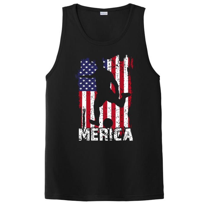 Patriotic 4th Of July Soccer Merica Usa Flag Boy PosiCharge Competitor Tank