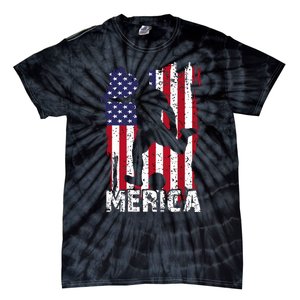 Patriotic 4th Of July Soccer Merica Usa Flag Boy Tie-Dye T-Shirt