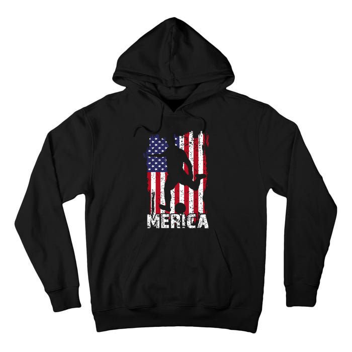 Patriotic 4th Of July Soccer Merica Usa Flag Boy Tall Hoodie