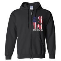 Patriotic 4th Of July Soccer Merica Usa Flag Boy Full Zip Hoodie