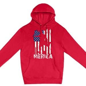 Patriotic 4th Of July Soccer Merica Usa Flag Boy Premium Pullover Hoodie