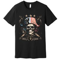 Pirate 4th Of July American Flag USA America Funny Premium T-Shirt