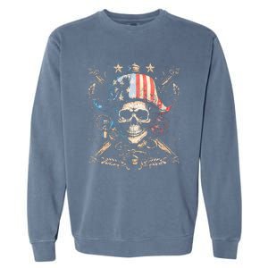 Pirate 4th Of July American Flag USA America Funny Garment-Dyed Sweatshirt