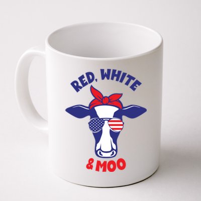 Patriotic 4th Of July Tee Red White And Moo Patriotic Cow Meaningful Gift Coffee Mug