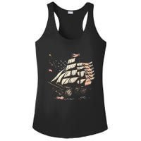 Pirate 4th of July American Flag USA America Funny Ship Boat Ladies PosiCharge Competitor Racerback Tank