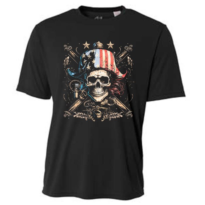 Pirate 4th Of July American Flag USA America Funny Cooling Performance Crew T-Shirt