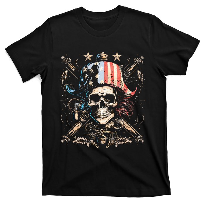 Pirate 4th Of July American Flag USA America Funny T-Shirt