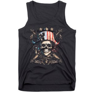 Pirate 4th Of July American Flag USA America Funny Tank Top