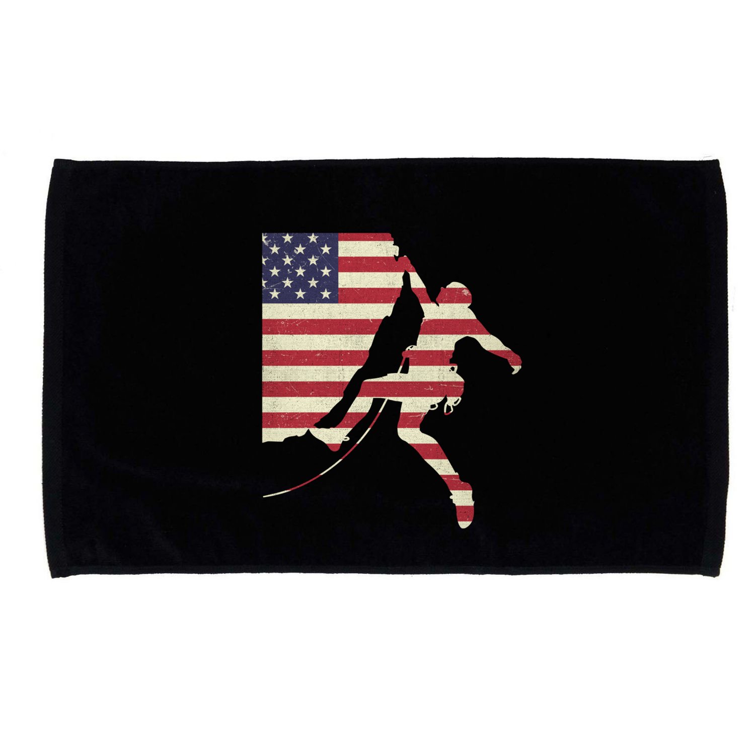 Patriotic 4th Of July American Usa Flag Rock Climbing Meaningful Gift Microfiber Hand Towel