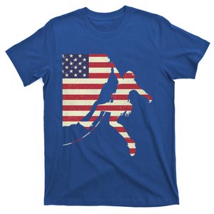 Patriotic 4th Of July American Usa Flag Rock Climbing Meaningful Gift T-Shirt