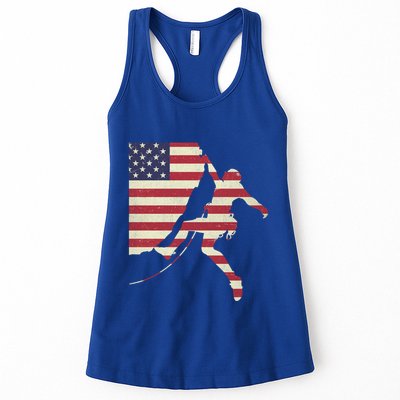 Patriotic 4th Of July American Usa Flag Rock Climbing Meaningful Gift Womens Tank Top