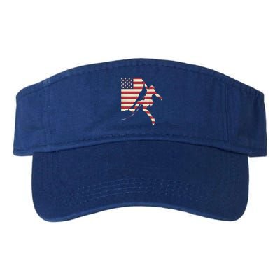 Patriotic 4th Of July American Usa Flag Rock Climbing Meaningful Gift Valucap Bio-Washed Visor