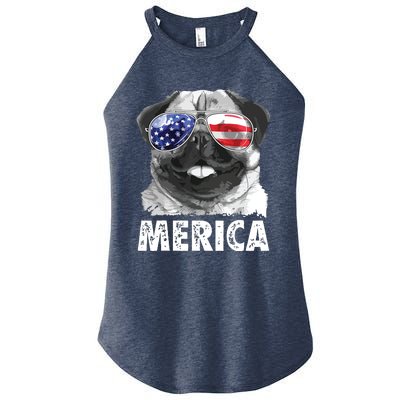 Pug 4th Of July Shirts Merica Men Women USA American Flag Women’s Perfect Tri Rocker Tank