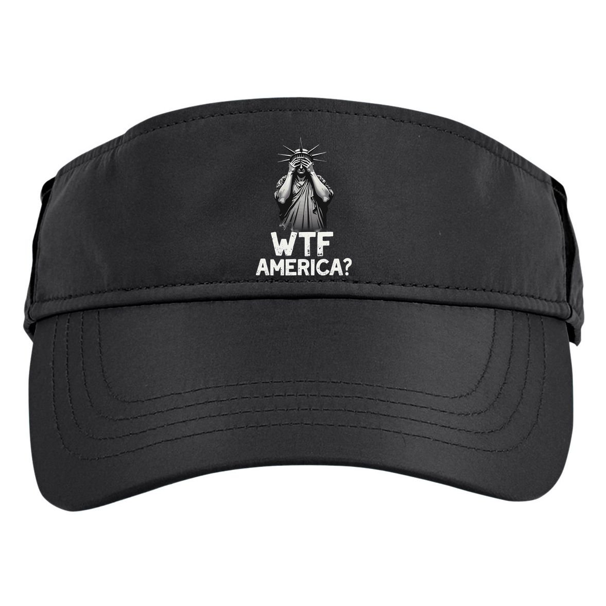 Patriotic 4th Of July Statue Of Liberty WTF America Adult Drive Performance Visor