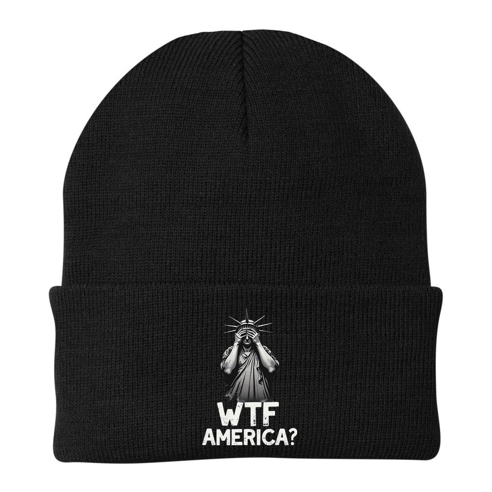 Patriotic 4th Of July Statue Of Liberty WTF America Beanie