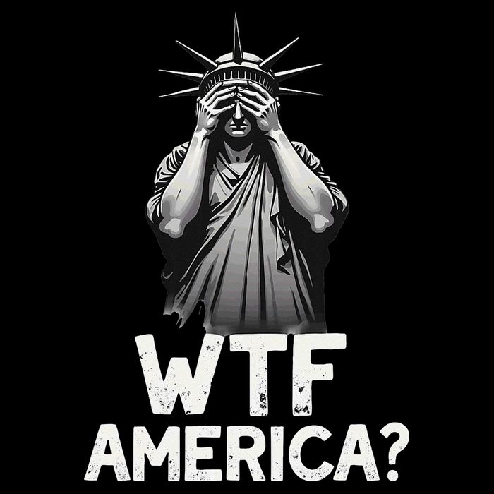 Patriotic 4th Of July Statue Of Liberty WTF America Flat Bill Trucker Hat