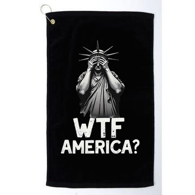 Patriotic 4th Of July Statue Of Liberty WTF America Golf Towel