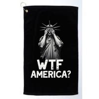 Patriotic 4th Of July Statue Of Liberty WTF America Golf Towel