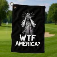 Patriotic 4th Of July Statue Of Liberty WTF America Golf Towel