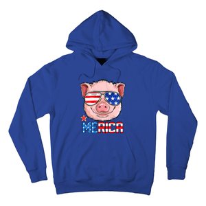 Pig 4th Of July Merica Usa American Flag Hoodie