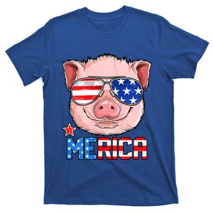 Pig 4th Of July Merica Usa American Flag T-Shirt