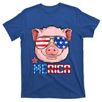 Pig 4th Of July Merica Usa American Flag T-Shirt