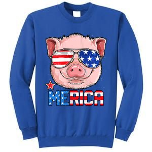 Pig 4th Of July Merica Usa American Flag Tall Sweatshirt