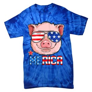 Pig 4th Of July Merica Usa American Flag Tie-Dye T-Shirt