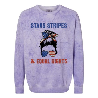 Prochoice 4th Of July Patriotic Stars Stripes Equal Rights Funny Gift Colorblast Crewneck Sweatshirt